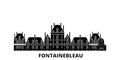 France, Fontainebleau Landmark flat travel skyline set. France, Fontainebleau Landmark black city vector illustration