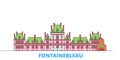 France, Fontainebleau Landmark line cityscape, flat vector. Travel city landmark, oultine illustration, line world icons