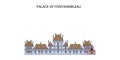 France, Fontainebleau Landmark tourism landmarks, vector city travel illustration