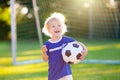 France football fan kids. Children play soccer Royalty Free Stock Photo