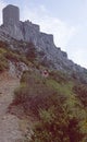 France: The fort Peyrepertus in Langedoc-Rousillion Royalty Free Stock Photo
