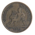 France 1 Franc coin 1923 copper-aluminum Chambers of Commerce French