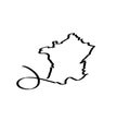France french map illustration on white background
