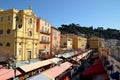 France, french riviera, Nice city, cours Saleya.