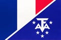 France and French Southern and Antarctic Lands, symbol of national flags from textile