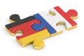 France and Germany puzzles from flags, relation concept. Royalty Free Stock Photo