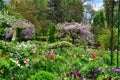 France Giverny Claude Monet garden in spring, flowers and lakes sea rose