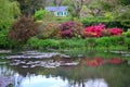 France Giverny Claude Monet garden in spring, flowers and lakes sea rose