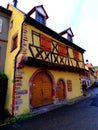 France, Great East, Alsace, High Rhine, Alsatian house in the village of Pfaffenheim Royalty Free Stock Photo