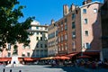 Grenoble houses with cafes