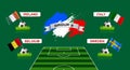 France Group E Soccer Championship with flags of european countries participating to the final tournament Royalty Free Stock Photo