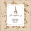 France Hand Drawing Background Royalty Free Stock Photo