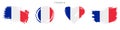 France hand drawn grunge style flag icon set. Free brush stroke flat vector illustration isolated on white Royalty Free Stock Photo