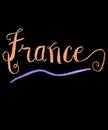 France handlettered calligraphy