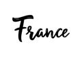 France handwritten calligraphy name of European country.