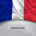 France happy Bastille day greeting card, banner vector illustration Royalty Free Stock Photo