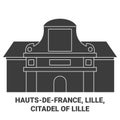 France, Hautsdefrance, Lille, Citadel Of Lille travel landmark vector illustration