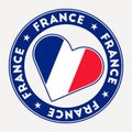 France heart flag badge. Royalty Free Stock Photo