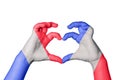 France France Heart, Hand gesture making heart