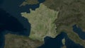 France highlighted. High-res satellite