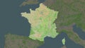 France highlighted. Topo French