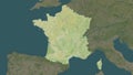 France highlighted. Topo Humanitarian