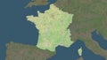 France highlighted. Topo standard