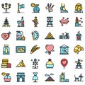 France icons set vector flat Royalty Free Stock Photo