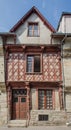 FRANCE JOSSELIN 2018 AUG: old half timbered house in Josselin town of France