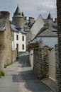 FRANCE JOSSELIN 27 AUG: view of the Rue Des Caradec street in Josselin town of France Royalty Free Stock Photo