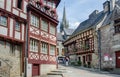 FRANCE JOSSELIN 2018 AUG: view of the Rue des Trente street in Josselin town of France