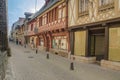 FRANCE JOSSELIN 2018 AUG: view of the Rue des Vierges street in Josselin town of France