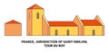 France, Jurisdiction Of Saintemilion, Tour Du Roy travel landmark vector illustration Royalty Free Stock Photo
