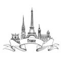 France label. Famous french architectural landmarks. Visit Franc