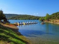 France - Lake St Cassien - Boat station Royalty Free Stock Photo