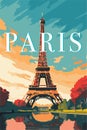 France landscape,Eiffel Tower, Tour Eiffel Paris, Vector illustration Royalty Free Stock Photo