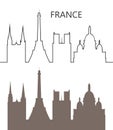 France logo. Isolated French architecture on white background