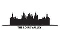 France, The Loire Valley city skyline isolated vector illustration. France, The Loire Valley travel black cityscape