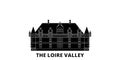 France, The Loire Valley Landmark flat travel skyline set. France, The Loire Valley Landmark black city vector