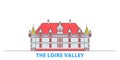 France, The Loire Valley Landmark line cityscape, flat vector. Travel city landmark, oultine illustration, line world