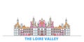 France, The Loire Valley line cityscape, flat vector. Travel city landmark, oultine illustration, line world icons