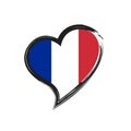 France love heart grunge icon isolated on white background. Royalty Free Stock Photo