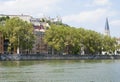 France, Lyon - August 3, 2013: View of the quay and Notre Dame L