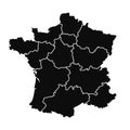 France map with administrative division isolated Ã¢â¬â vector Royalty Free Stock Photo