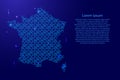 France map country abstract silhouette from blue space gears dr