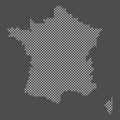 France map dot on gray background. Dotted map of France.