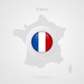 France map dotted vector sign. Isolated French flag circle symbol. European country illustration icon for sport event, travel, web