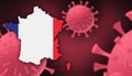 France map with flag pattern on corona virus update on corona virus background, space for add text,information,report new case,
