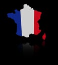 France map flag with reflection illustration Royalty Free Stock Photo