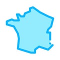 France on map icon vector outline illustration